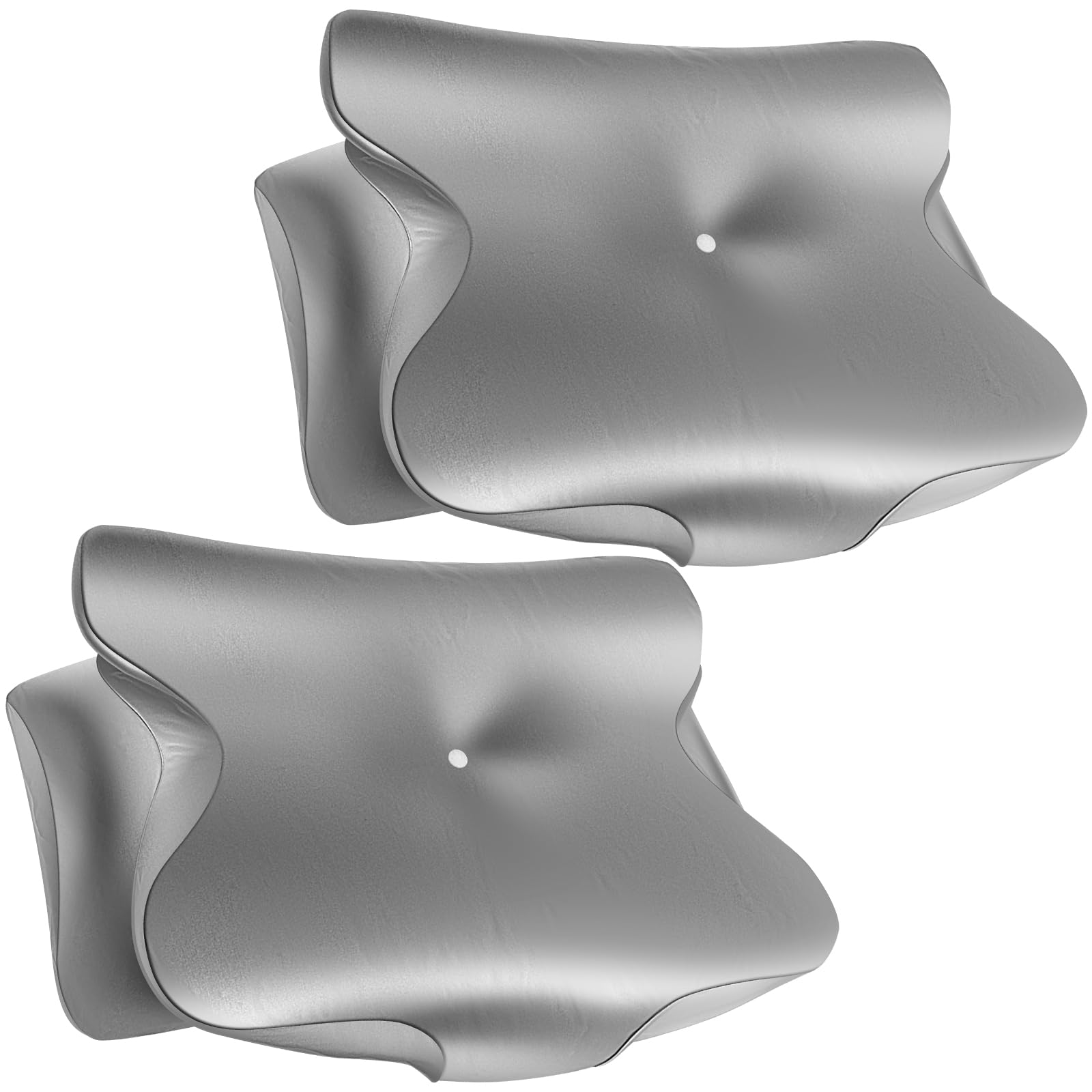 2 Pack Pillow Cases for Contour Pillow, Satin Pillowcases with Zipper, Grey Contour Pillows Covers, Smooth Cervical Neck Pillowcase for Sleeping Pillows, Hair and Skin Beauty