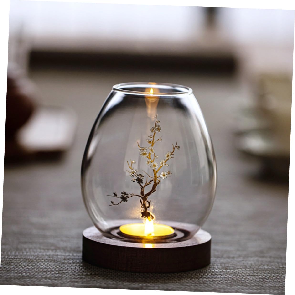 Glass Candle Holder Decorative Hurricane Candle Cover Glass Shade for Indoor Romantic Dinner Home Décor