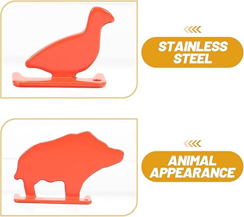 Miniatura 3 de Specialty Tools - 4 piezas de silueta de acero inoxidable, mini figuras de metal de cerdo, pato, ratón, letreros de mesa para ejercicio, hogar,