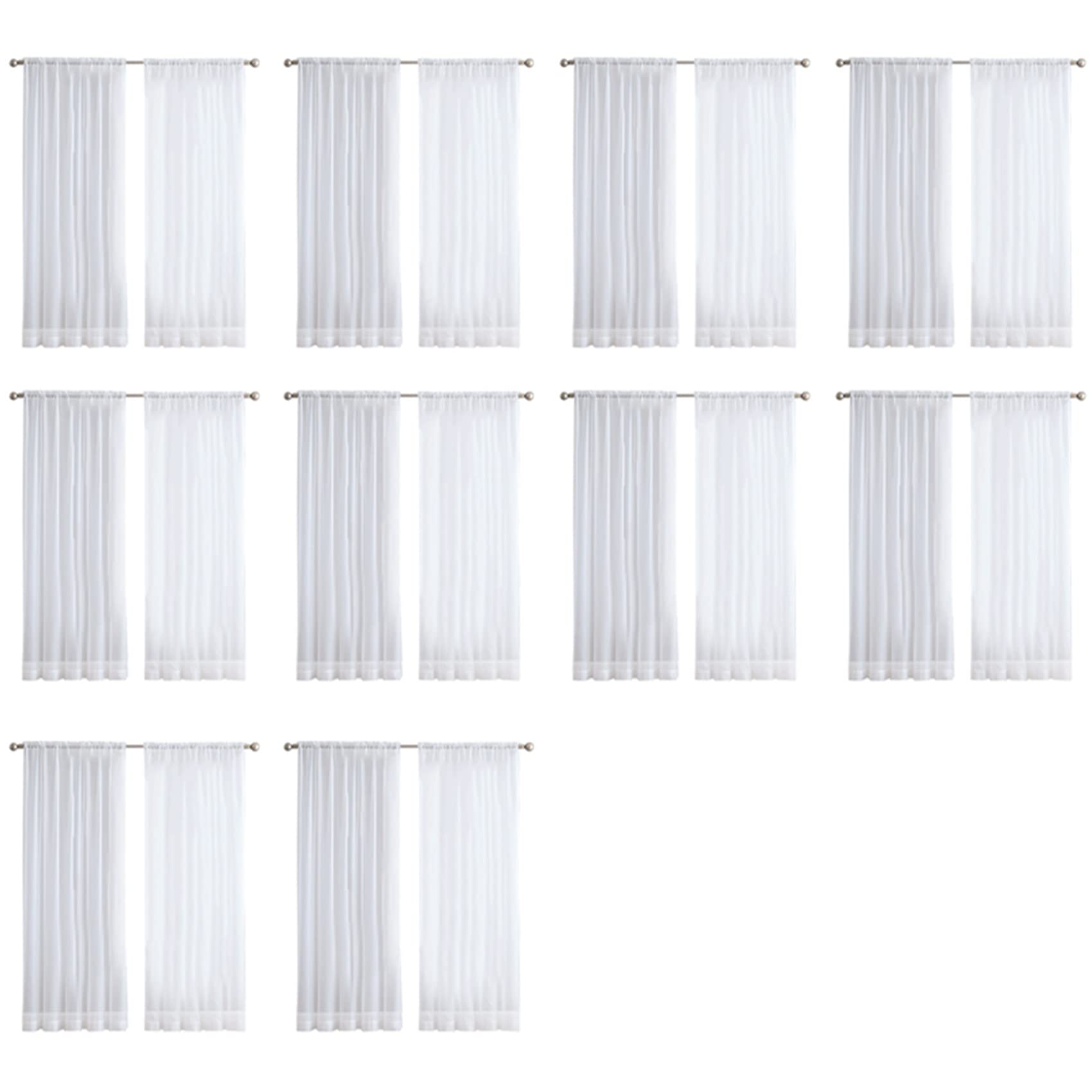 Rideaux de tulle blanc super doux au fini mousseline de soie solide