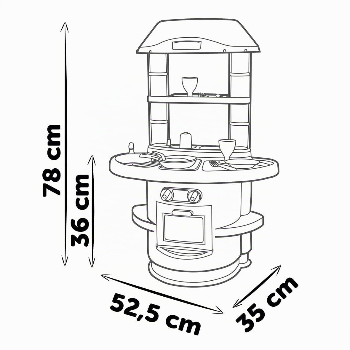 Smoby - Cucina Nova - Giocattolo d'imitazione per bambini - 13 accessori - Colori tenui - Dai 18 mesi - Prodotto in Francia
