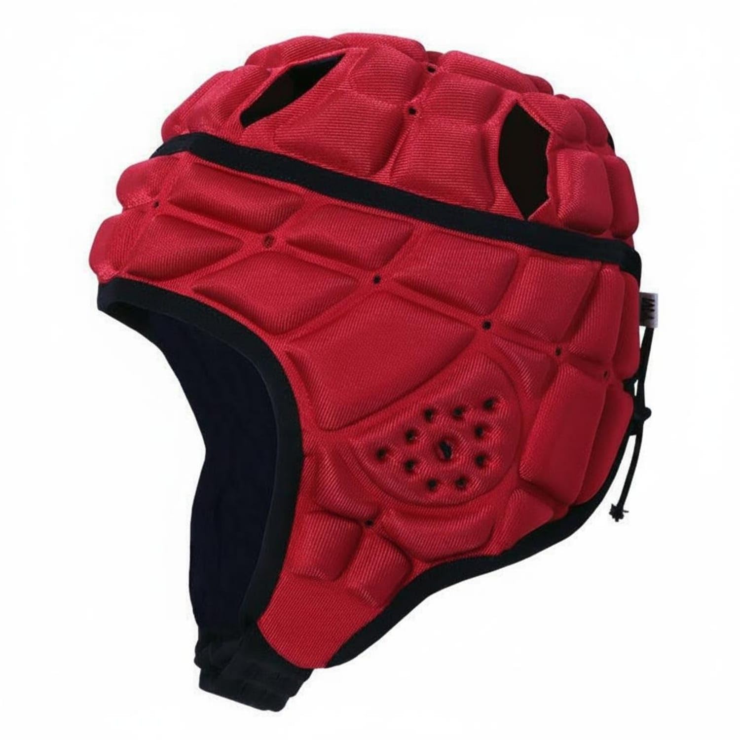EVA Padding Padded Rugby Helmet Shock Absorbing Rugby Headgear Lightweight Padded Sports Helmet Vented Design for Children, Cycling, Skiing, Red, Adult-image-12