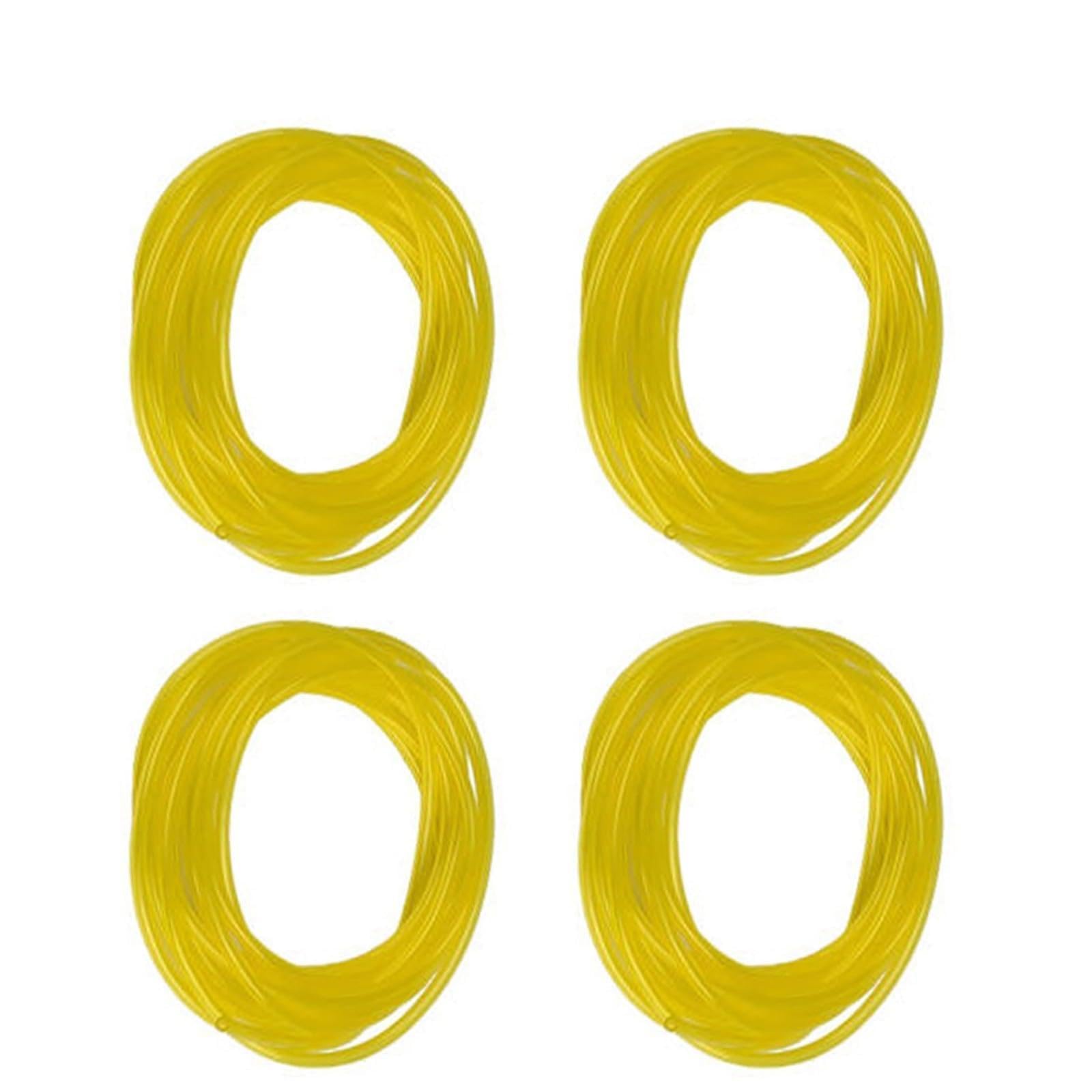 FACAIIO Juego de mangueras de línea de Combustible para Motosierra y Cuerda, 4 tamaños (2 x 3,5 mm/2,5 x 5 mm/3 x 5 mm/3 x 6 mm), 1 m Cada uno, Tubo de plástico Amarillo, para Herramientas de jardín
