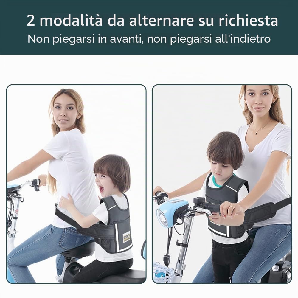Jolik Cintura Moto Bambino Riflettenti Regolabili 1-12 anni con Tasca