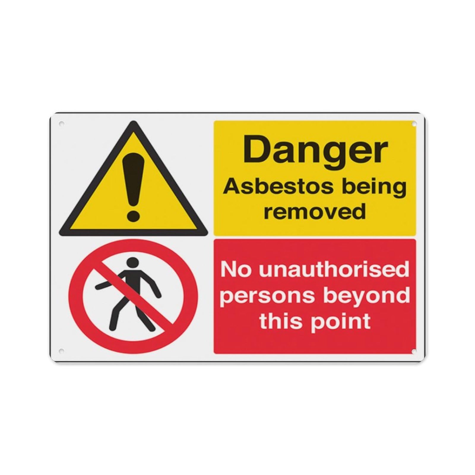 peiyeety Asbestos Unauthorised Persons Aluminum Tin Warning Signs For Home Outdoor Garden 12X16 Inches