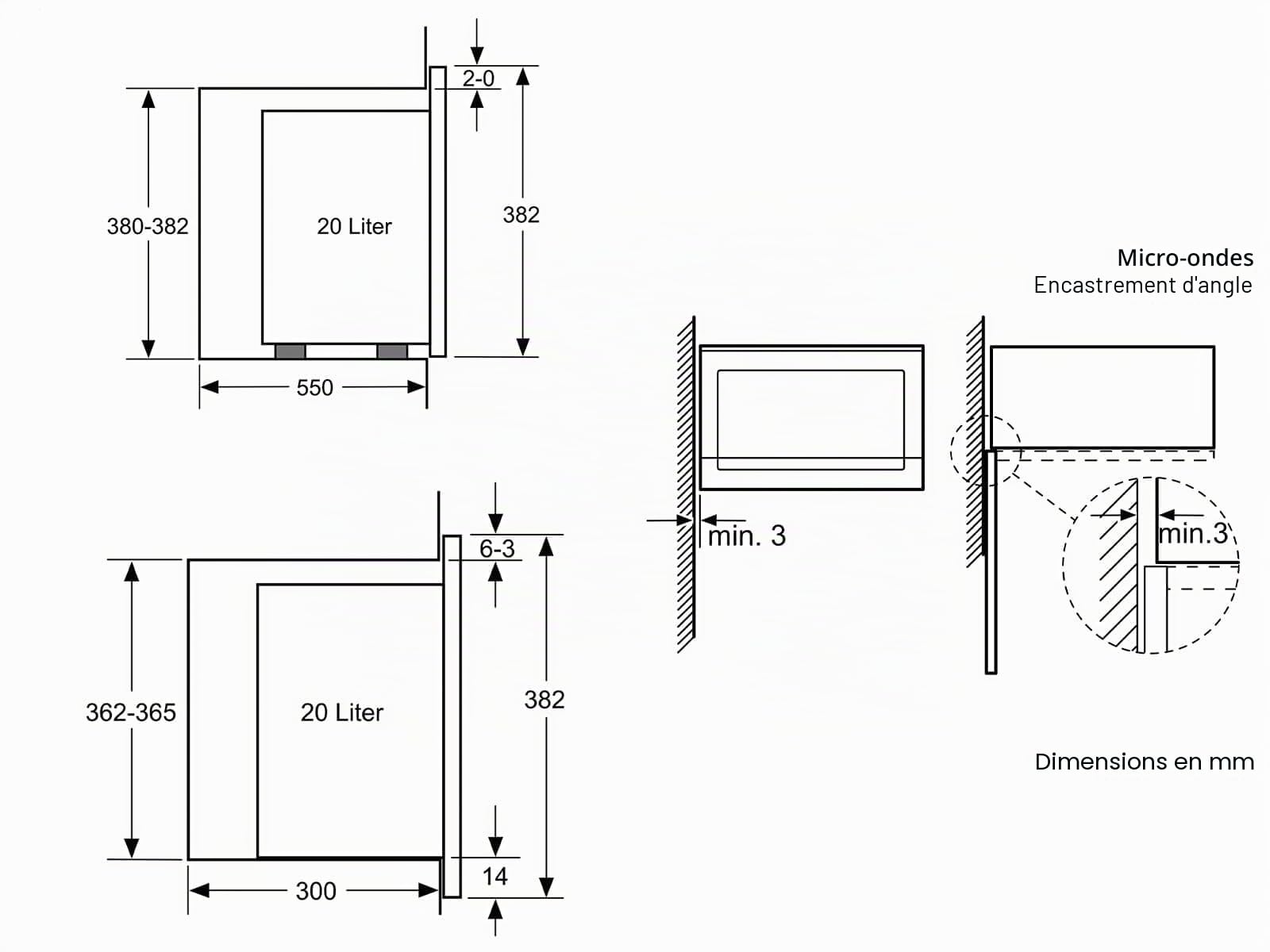 Siemens BF525LMB1 iQ500, Micro-ondes encastrable, 59 x 38 cm, 800W, 20L de capacité, en acier inoxydable, plateau tournant de 25,5 cm, commandes touchControl, aide au nettoyage hydrolytique
