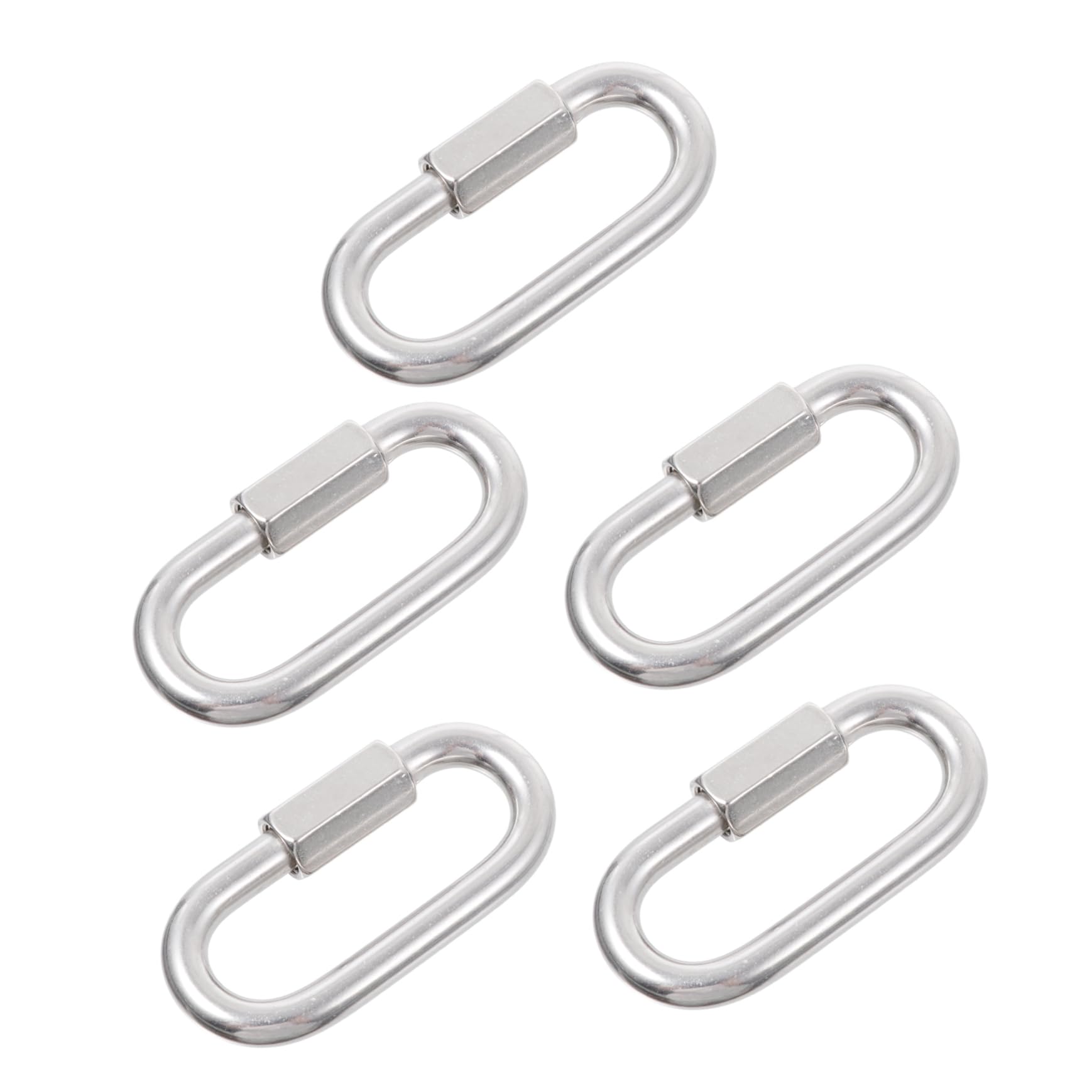 NAMOARLY Stainless Steel Carabiner Connector 5pcs Screw Link Chain for Locking Quick Connectors