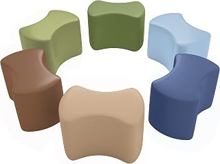 ECR4Kids SoftZone Toddler Modular Stool Set, Flexible Seating, Earthtone, 6-Piece