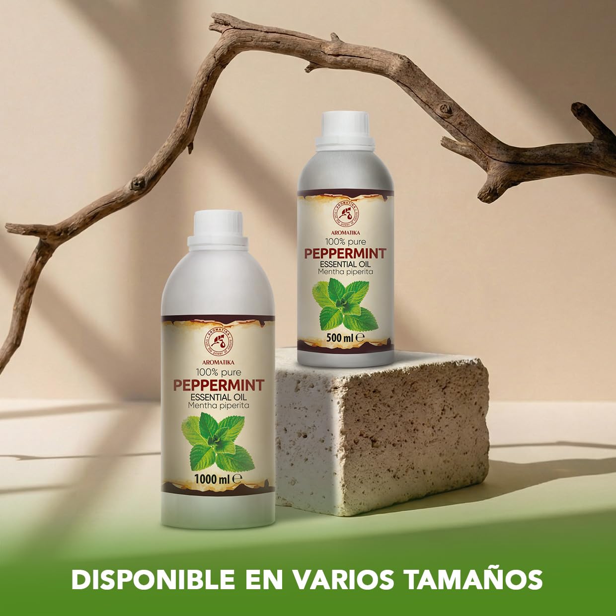 Aceite Esencial de Menta Piperita 1000 ml - para Difusores y Aromaterapia | Jabones y velas; aroma a menta; uso para lámparas aromáticas y difusores; fragancias para el hogar; ambiente aromático