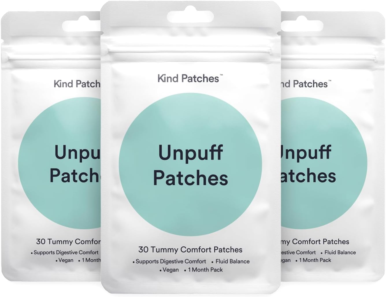Kind Patches | Unpuff Patches | Detox Vitamin Patch with Dandelion & Ginger | Natural Herbal Supplement for Bloating, Water Retention & Digestive Support | 90 Vegan Patches, 3 Months Supply