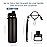Volhoply 40 oz Insulated Water Bottles Paracord Handle, Stainless Steel Sports Bottle with Spout Lid, Double Walled Travel Water Cups with Wide Mouth, Reusable Water jug for Adults (Black, 1 Set)