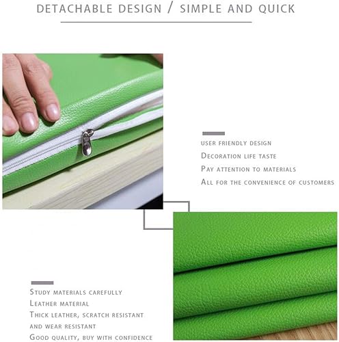 Miniatura 4 de Cojines de banco de cuero, con cremalleras, extraíbles y lavables, rectangular, cojín para taburete largo para silla de comedor, cambiador de