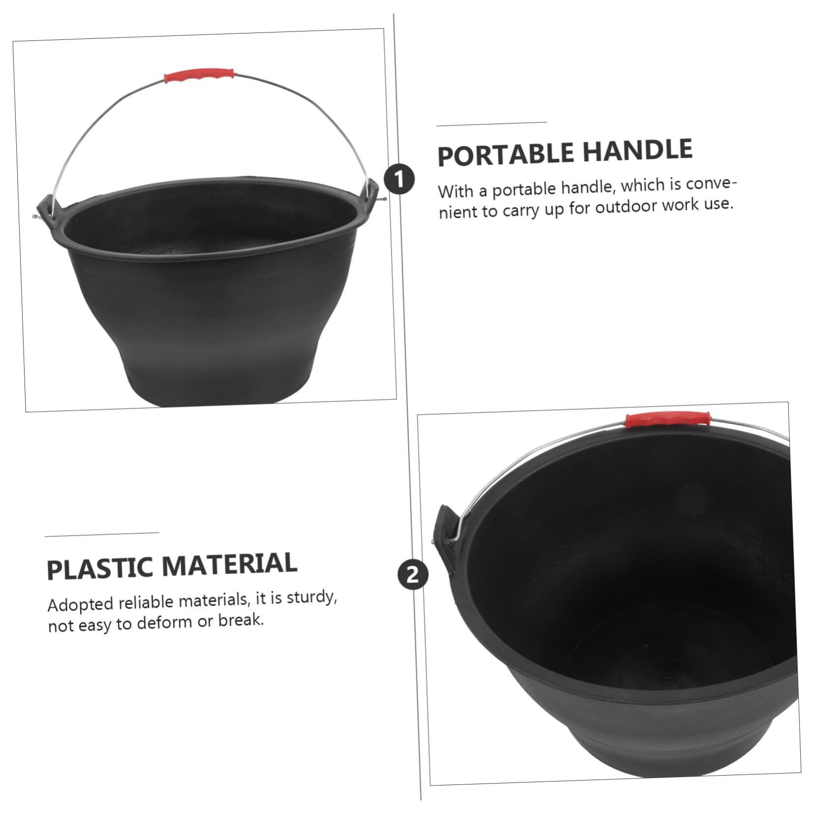 Ciieeo Secchio Per Edilizia e Giardinaggio Contenitor Stoccaggio Leggero e Portatile Realizzato Materiali Durevoli Adatto Per Cemento Fango e Altri Usi Pesanti