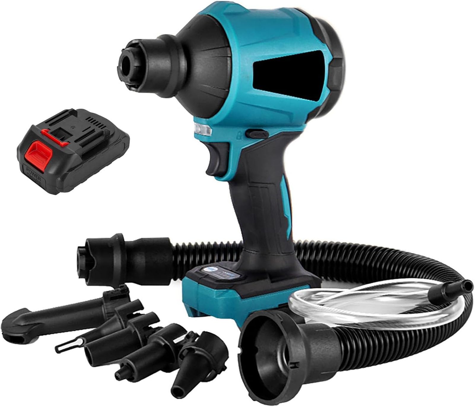 Soplador de aire inalámbrico con motor sin escobillas, máquina de plumero de aire comprimido para limpiar polvo, cabello, inflar piscinas y camas, limpiador de compresión al vacío