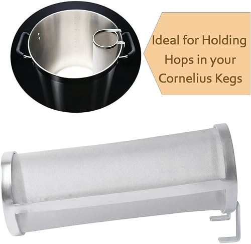 Miniatura 6 de Gekufa Filtro Hop Spider de acero inoxidable de 300 micras con cuchara - Colador Homebrew para elaboración de cerveza, té, café, té de abono