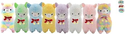 Miniatura 3 de TOLLION Cuddly - Juguete de peluche de 7 pulgadas con lazo de alpaca, llama, de cordero, 100 % peluche, el mejor regalo de cumpleaños para niños (8
