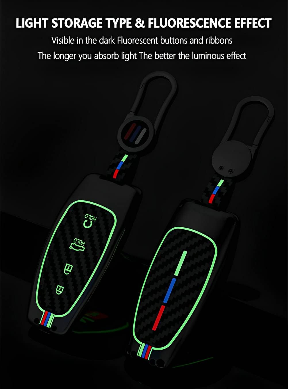 Heavy Key Fob Cover Metal Key Case Protector Compatible for Tucson Santa fe Sonata 2020-2024 (HYJ5-Carbon Fiber) - Image 6