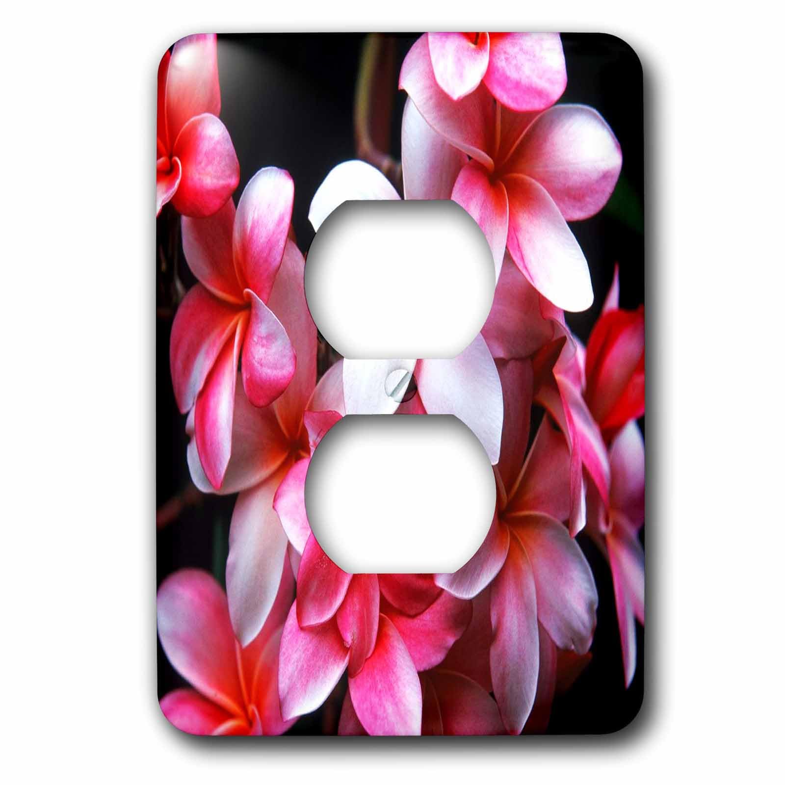 Plumeria de couleur fuchsia 2 Plug Outlet Coque plaque murale 3drose