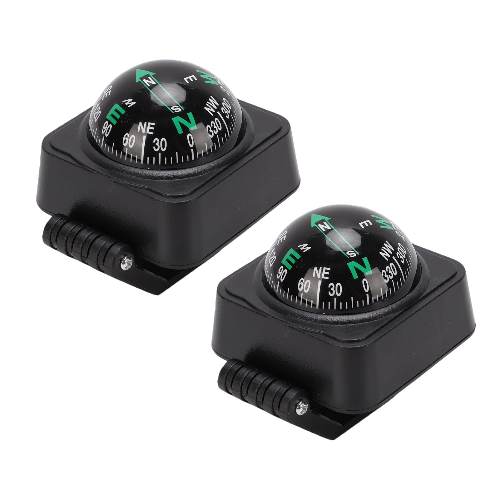 ULTECHNOVO Mini Boussole Pour Tableau De Bord – Boule Acrylique Noir, Précision Fiable, Idéale Pour Voiture, Bateau Ou Tout-terrain