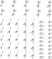 150 Pcs 5 Sizes 304 Stainless Steel Blanks Prong Earring Settings with 150 Pcs Ear Nuts, Claw Earring Post for DIY Earring Jewelry Making, Pin: 0.8mm