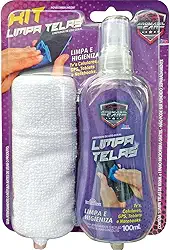 Kit Limpa Telas 100ML com Pano Microfibra Televisao Monitor Limpeza Celular Tablets