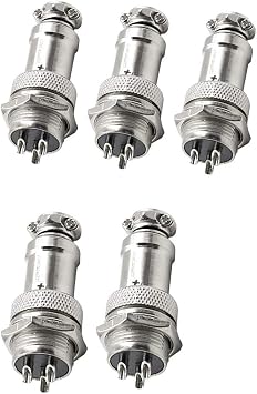 3 Pin Metal Male Female Panel Connectorplug 12mm GX12-3P Silver Aviation Plug - 5 Sets