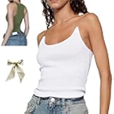 Invisible Strap Tank Top,Women's Sexy Thin Clear Tank Tops,Trendy Aesthetic Ribbed Slim Fit Sleeveless Clear Strap Camisole