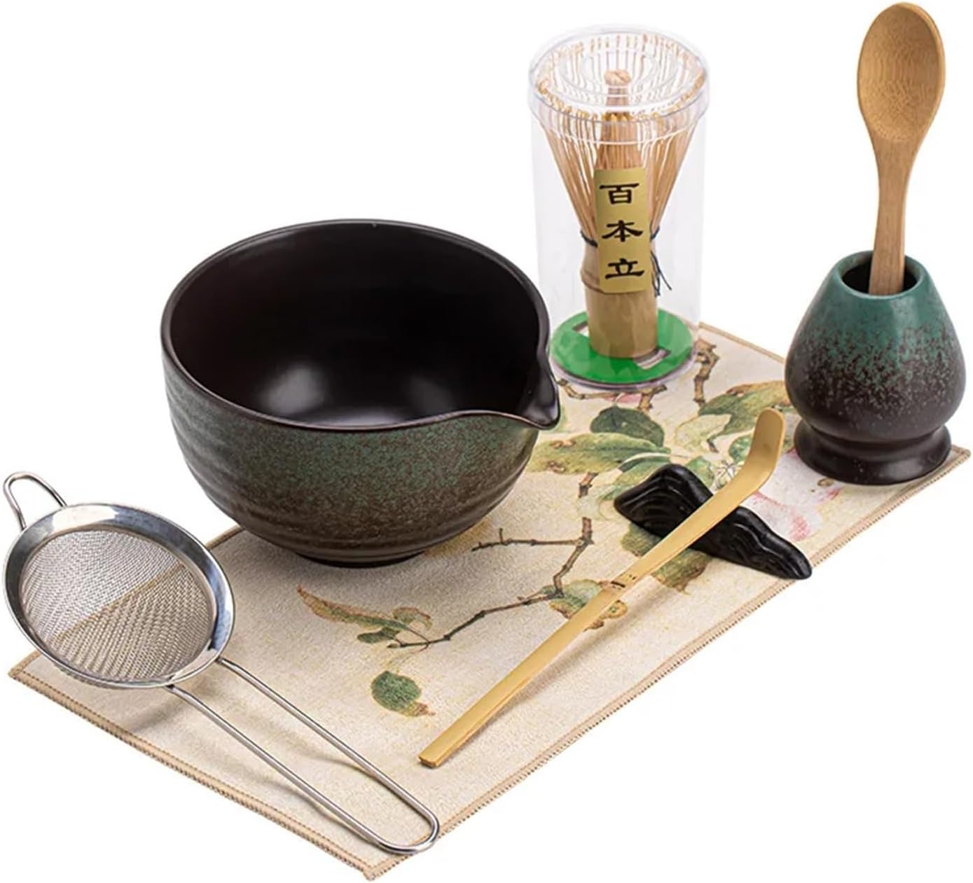 8pcs Matcha Tea Sets For Whisk Ceramic Bowl With Spout Tea-making Tools(8PCS-A02)