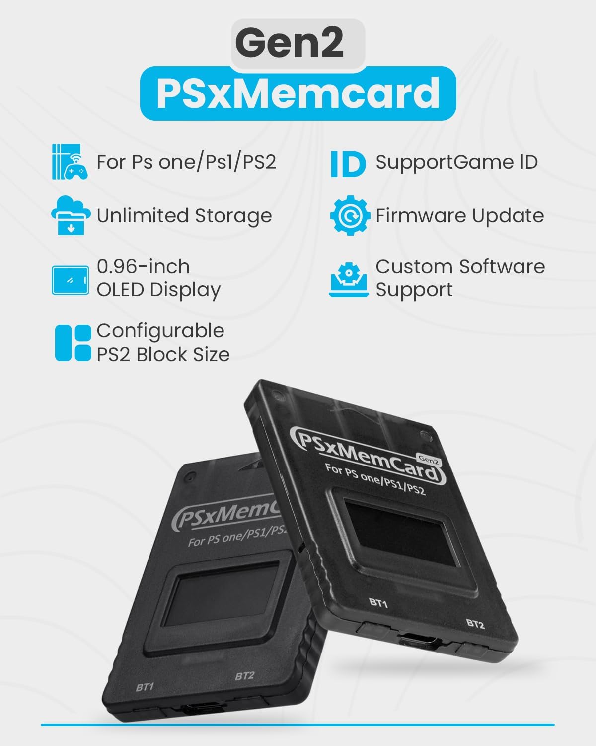 PSxMemCard Game Memory Card Compatible with PS2/PS1/PS One Console, 8GB MicroSD Card Include, Supports Firmware Upgrade, Unlimited Storage and Sd2psXtd, High Speed - Image 3