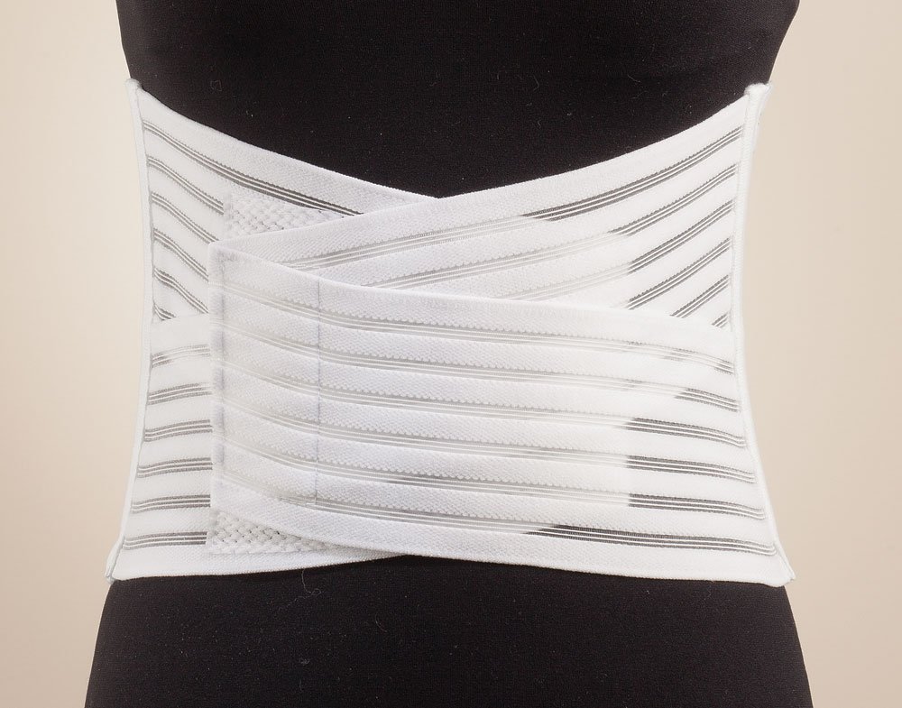 Breathable Back Support Belt, Adjustable Back Brace, White, Small