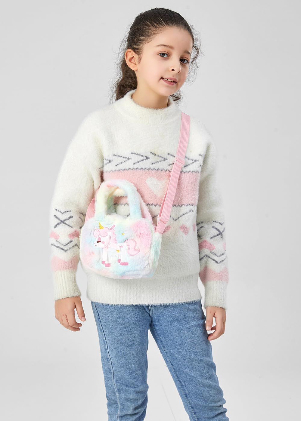 Kids Crossbody Bag Girls Crossbody Bag, Small Plush Unicorn Bag Unicorn Purses for Girls, Little Girls Purse