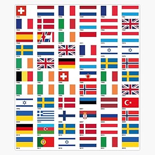 Magnet Every Eurovision Song Contest Winner's Flag Magnetic Sticker Decal 5"
