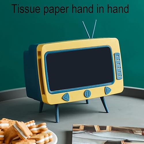 Miniatura 3 de Funda para caja de pañuelos, soporte retro para teléfono de TV para todos los teléfonos inteligentes, soporte multifunción para caja de pañuelos,