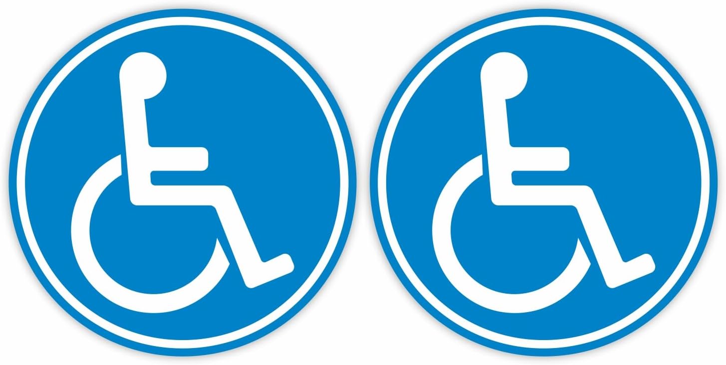 4 Stück Behinderten Aufkleber Rollstuhl Autoaufkleber 9,5c Behindertenschild Rollstuhlfahrer