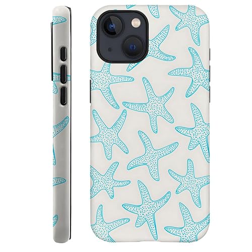 Case for iPhone 13,Fits Frosted Case Design for Girl Women,Beachy Sea Star Pattern