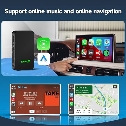 Carlinkit 5.0 Wireless CarPlay und Android Auto 2 in 1 Adapter,For cars wired apple CarPlay or wired Android Auto Function,(Model year:2017 to 2024) Support voice assistant, navigation, music - 5