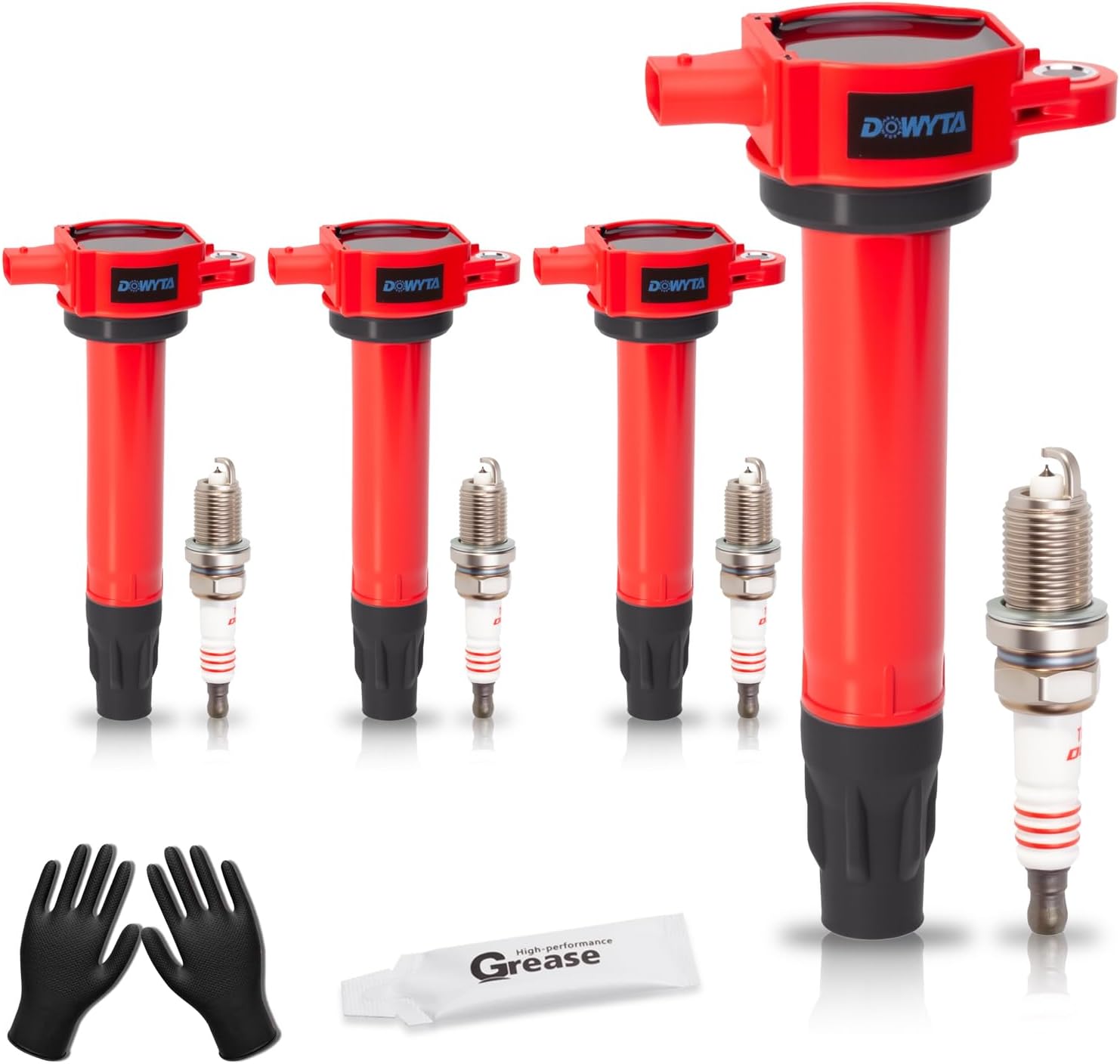 4x Upgraded Ignition Coil Pack and Spark Plugs Fits for Jeep Patriot Compass MK Dodge Journey Caliber Chrysler 200 2007 2008 2009 2010 2011 2012 2013 2014 2015 2016 2.4 2.0 L4 Replaces UF557