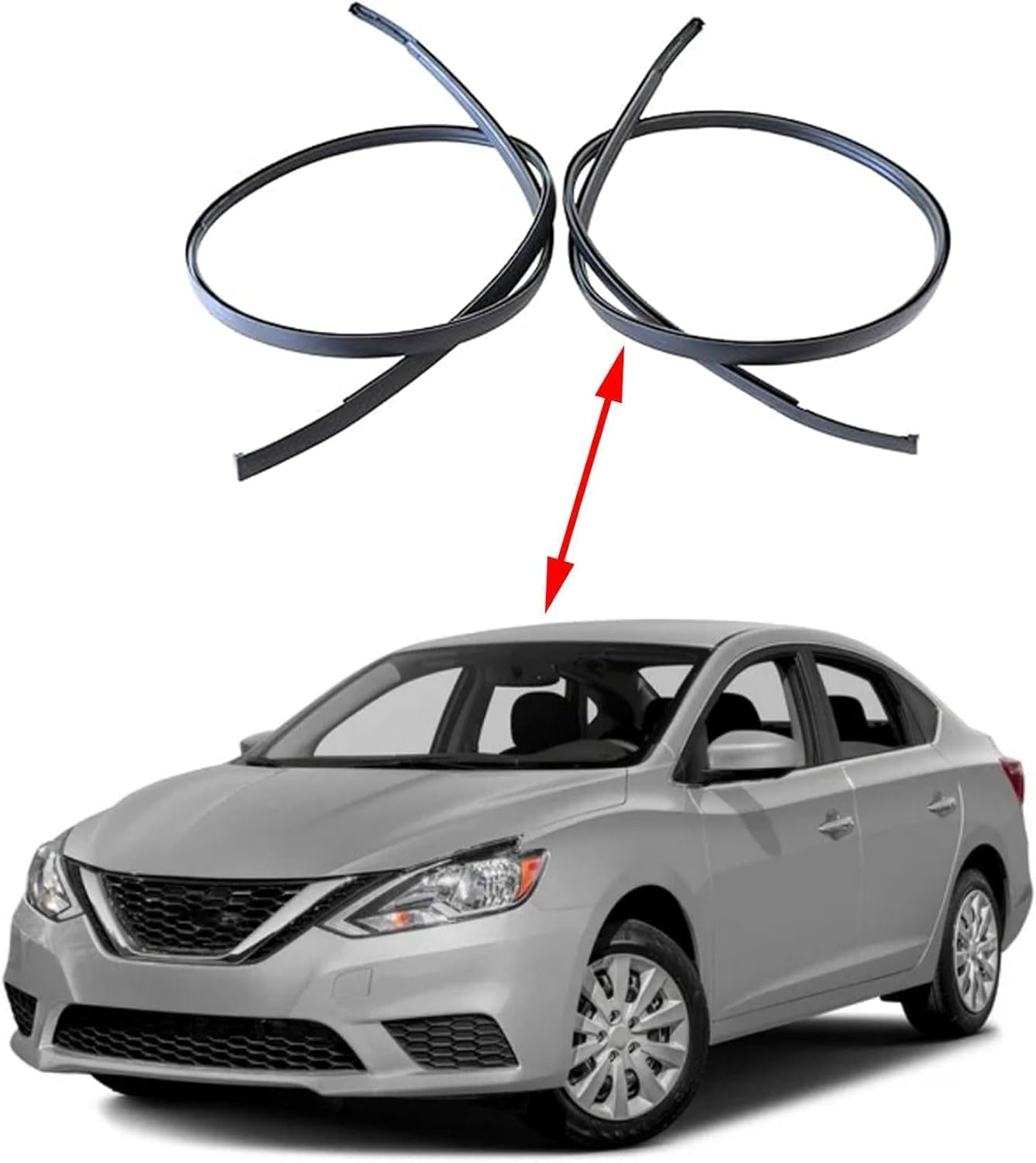 FZJDSD 738539AN0A 738529AN0A Left and Right Side Roof Drip Molding Strips Weatherstrip 116.52inch Compatible with Nissan Sentra 2013-2018 Roof Drip Mouldings Trim