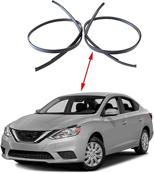 FZJDSD 738539AN0A 738529AN0A Left and Right Side Roof Drip Molding Strips Weatherstrip 116.52inch Compatible with Nissan Sentra 2013-2018 Roof Drip Mouldings Trim
