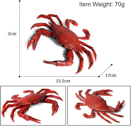 Miniatura 5 de Juguetes realistas modelo de animales marinos de cangrejo, 2 piezas simuladas de animales de vida marina colección de figuras de criaturas marinas