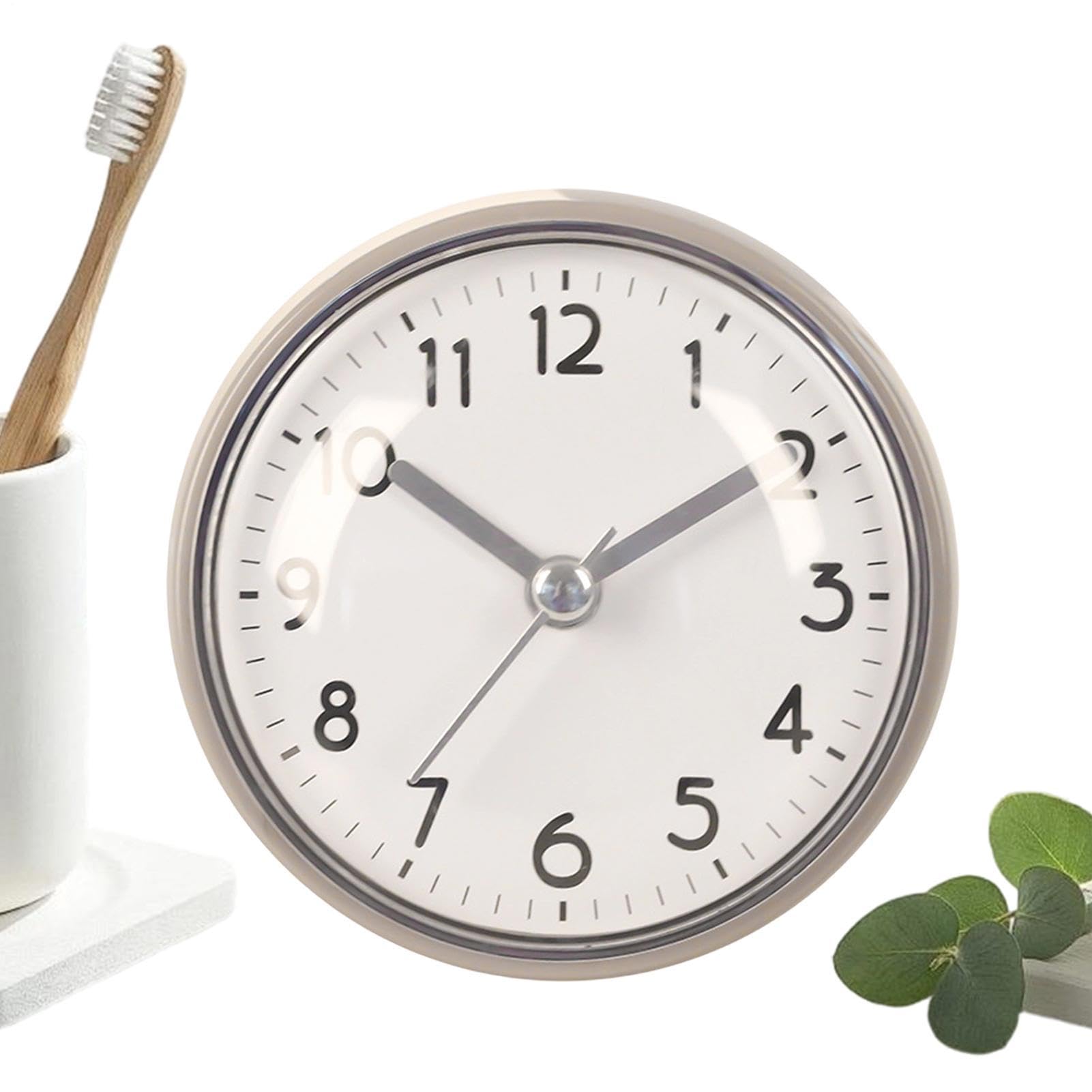 Reloj de Baño Impermeable | A Prueba De Agua con Alarma Moderna A Pilas,Reloj Pequeño de Baño para Pared con Tamaño 7.5 cm - para Casa Oficina Dormitorio Sala Cocina Espejo Y Ducha