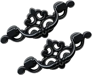 8 Pack Black Drop Bail Drawer Pulls, 2-1/2 Inch Hole Center | Zinc alloy vintage cabinet handles for dressers, closets, cupboards, bathroom cabinets, and furniture upgrades