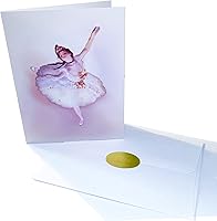 Vista 2 de Mazeology Degas Ballet Dancers - Juego de 10 tarjetas de felicitación recicladas con certificación FSC con sellos dorados de cierre "Hand of Art