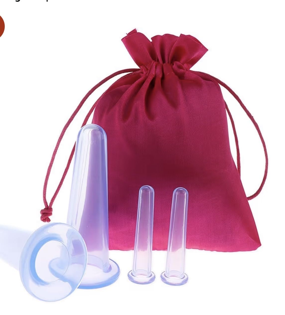 Silicone Cupping Therapy Set, Clear, Face and Body Massage Cups with Storage Bag, 4 Pieces-picture-13