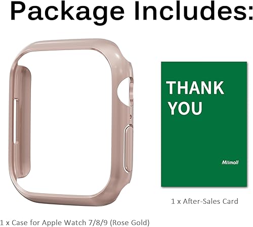 Miniatura 8 de Miimall Compatible con Apple Watch de 1.614 pulgadas, marco duro de policarbonato, ultrafina, ligera, para mujer y hombre, carcasa protectora para