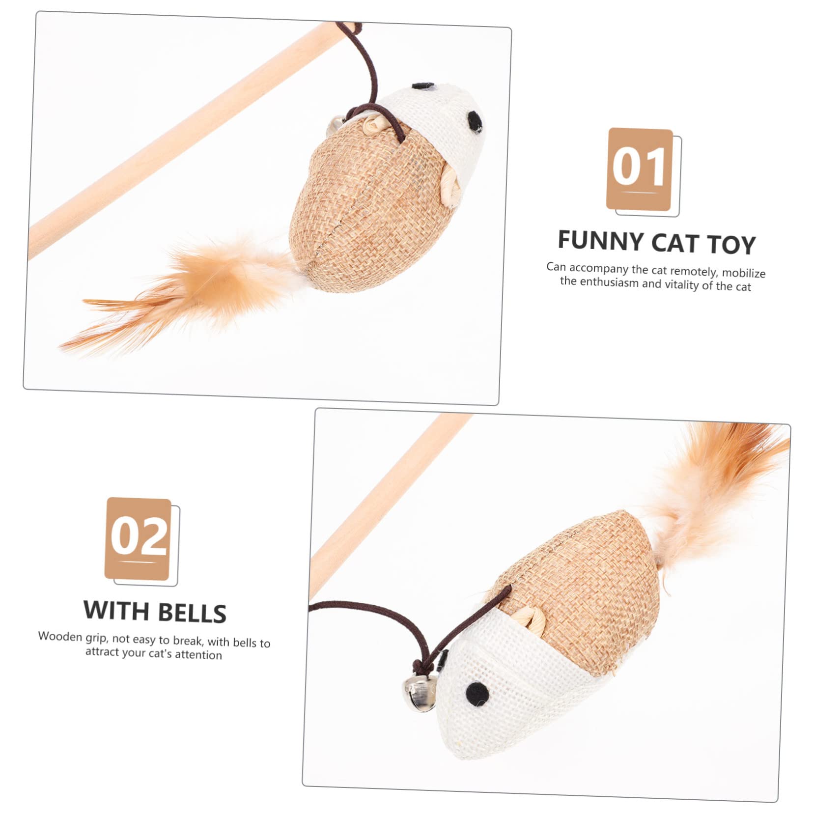 Abaodam Jouet Interactif pour Chat Chaton Bâtonnet avec Clochette Jouet Amusant pour Chat Portatif