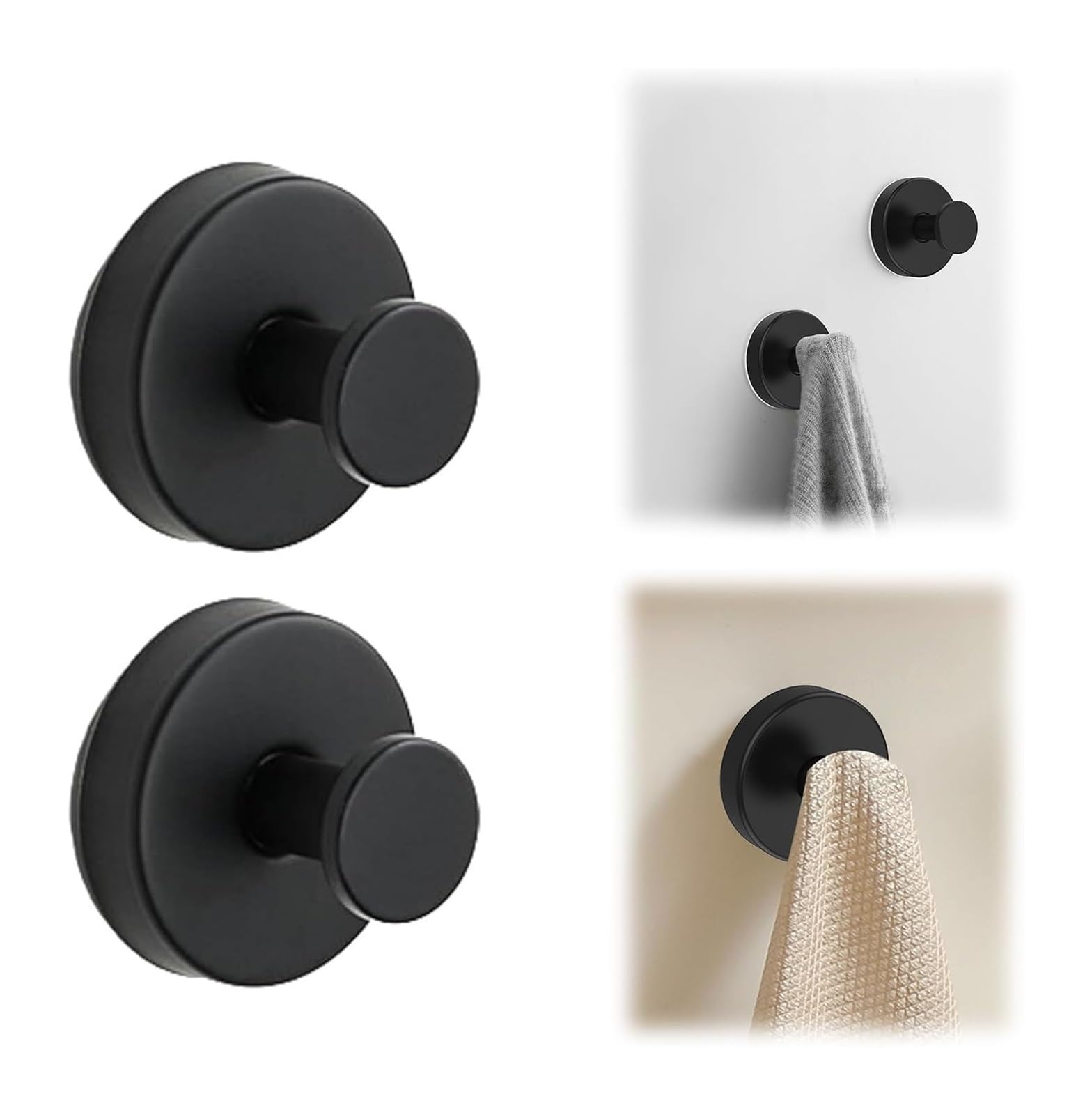 Opeximatun Black No-Drill Suction Hooks