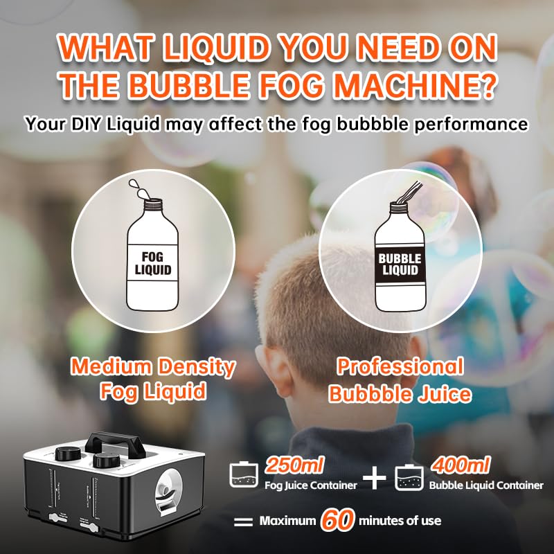 Bulles Fumée Machine à NiaNex 350W - Effet Magique Fêtes, Réservoirs