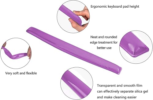 Miniatura 3 de Juego de reposamuñecas para teclado y mouse de gel de silicona, almohadilla de soporte de muñeca para oficina, computadora, laptop, Mac, duradero