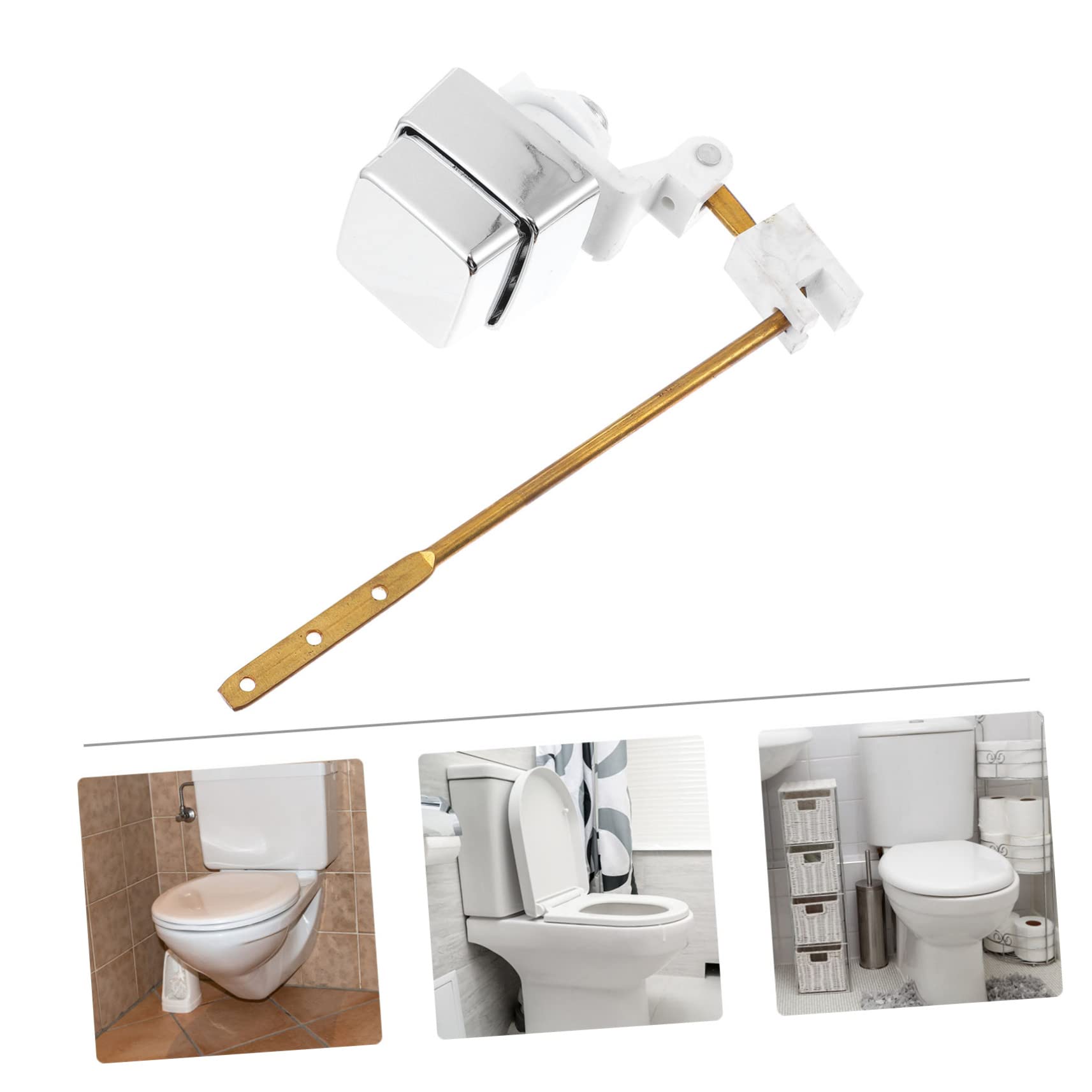 4 Pezzi Pulsante a Canna Rame Quadrata Leva Del Serbatoio Di Risciacquo Leva Del Serbatoio Del Gabinetto Toilette a Leva Pulsante Laterale Del Gabinetto Pulsante Sciacquone Argento